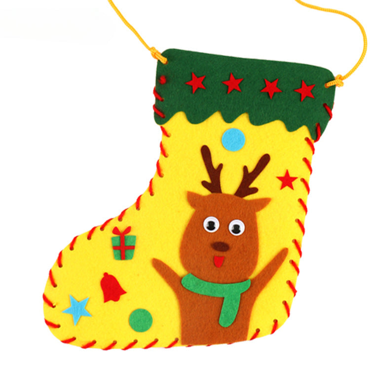 Wholesale Christmas Socks DIY Children's Handmade Non-woven Puzzle Toys